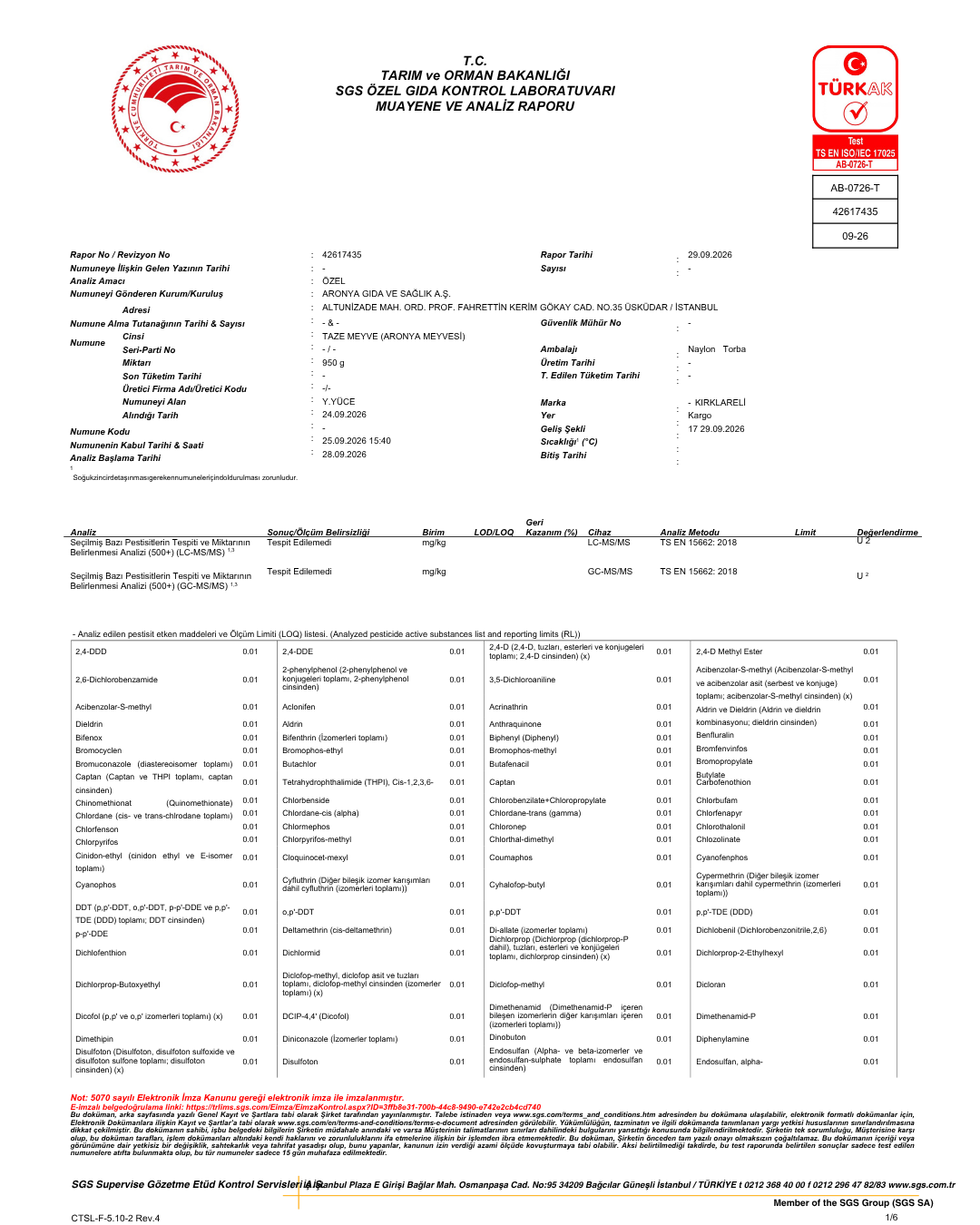 Taze Aronya Meyvesi 1 Kg