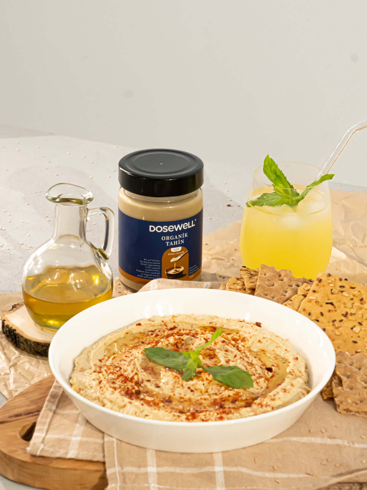 Dosewell Organik Tahin 300gr & Keçiboynuzu Özü 640gr (Soğuk Sıkım) 2’li Doğal Paket