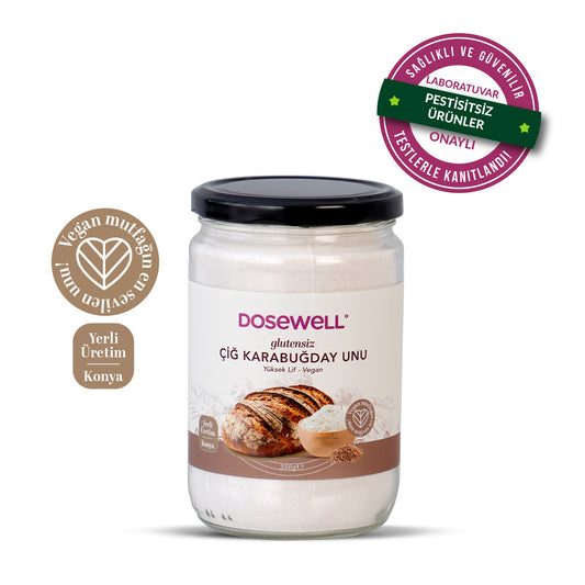 Dosewell Glutensiz Çiğ Karabuğday Unu 350 gr / Yüksek Lif- Vegan