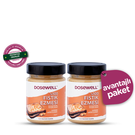 Dosewell %100 Fıstık Ezmesi 2’li Paket – Katkısız, Doğal, Yüksek Protein Kaynağı