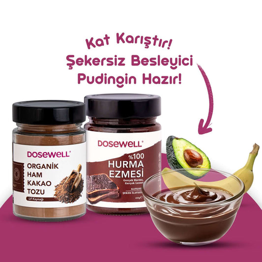 Dosewell %100 Hurma Ezmesi & Organik Ham Kakao – Katkısız, Doğal Tatlı Alternatifleri