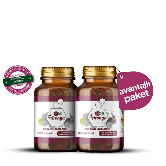 Mor Aronya Kapsül 2’li Set | Bitkisel Antioksidan Takviyesi