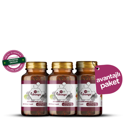 Mor Aronya Kapsül 3’lü Set | Bitkisel Antioksidan Takviyesi