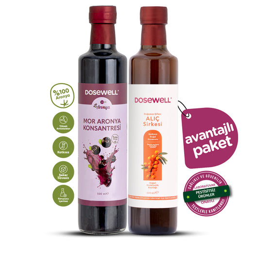 Mor Aronya Konsantresi ve Alıç Sirkesi | Doğal Konsantre & Fermantasyon Sirke