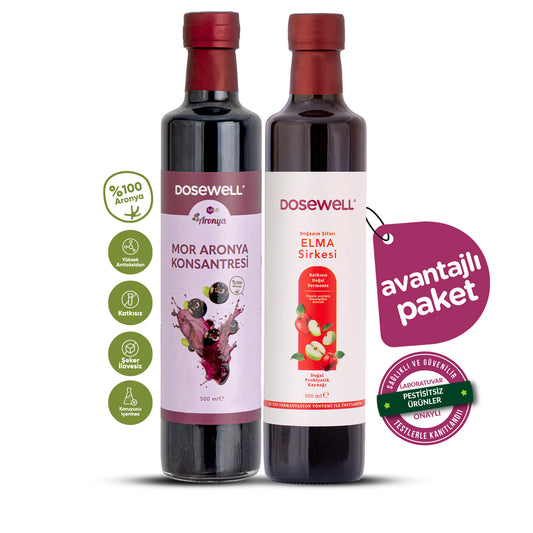 Mor Aronya Konsantresi ve Elma Sirkesi | Doğal Konsantre & Fermantasyon Sirke