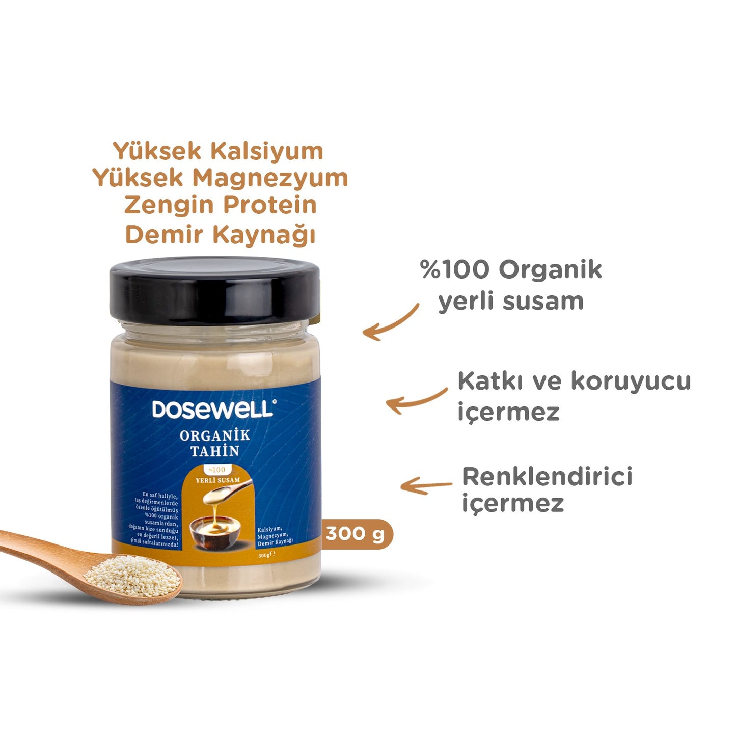 Dosewell Organik Tahin 300 gr (Organik Sertifikalı)