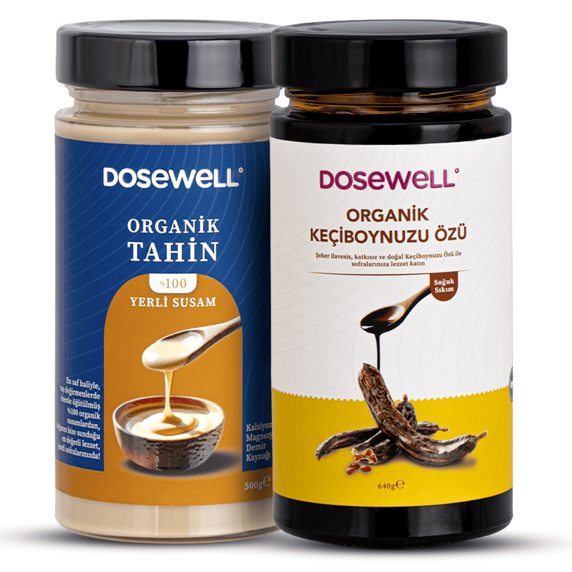 Dosewell Organik Tahin 500gr & Keçiboynuzu Özü 640gr 2'li Paket