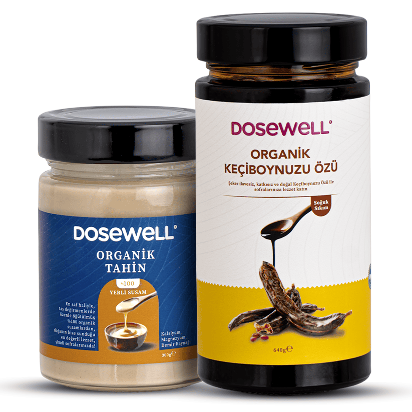 Dosewell Organik Tahin 300gr & Keçiboynuzu Özü 640gr 2'li Paket