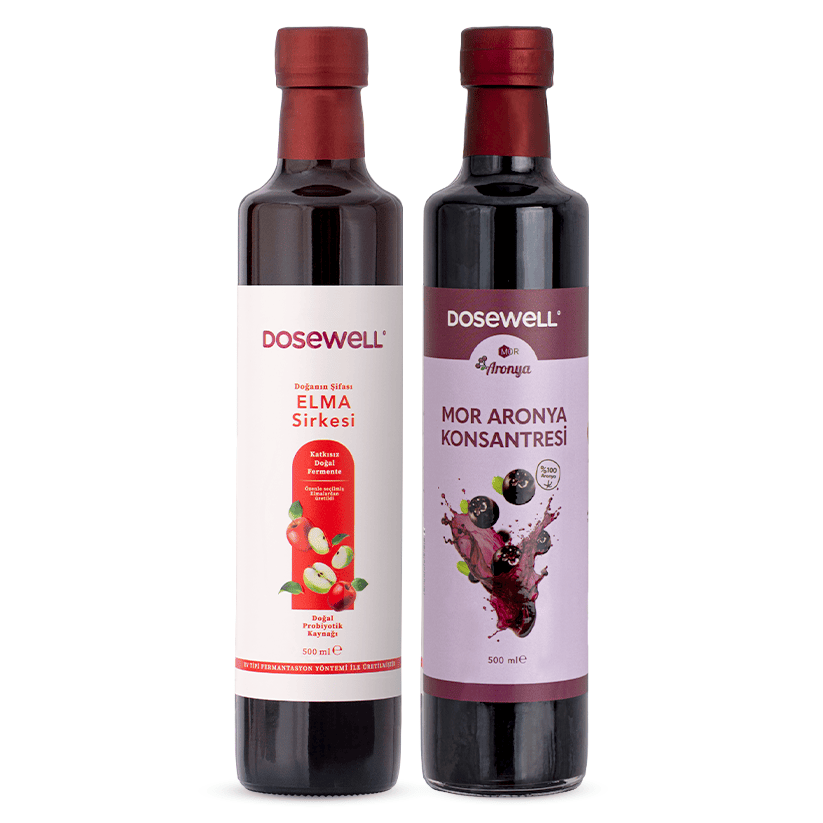 Dosewell Elma Sirkesi ve Mor Aronya Konsantresi 2'li Paket 2x500 ml