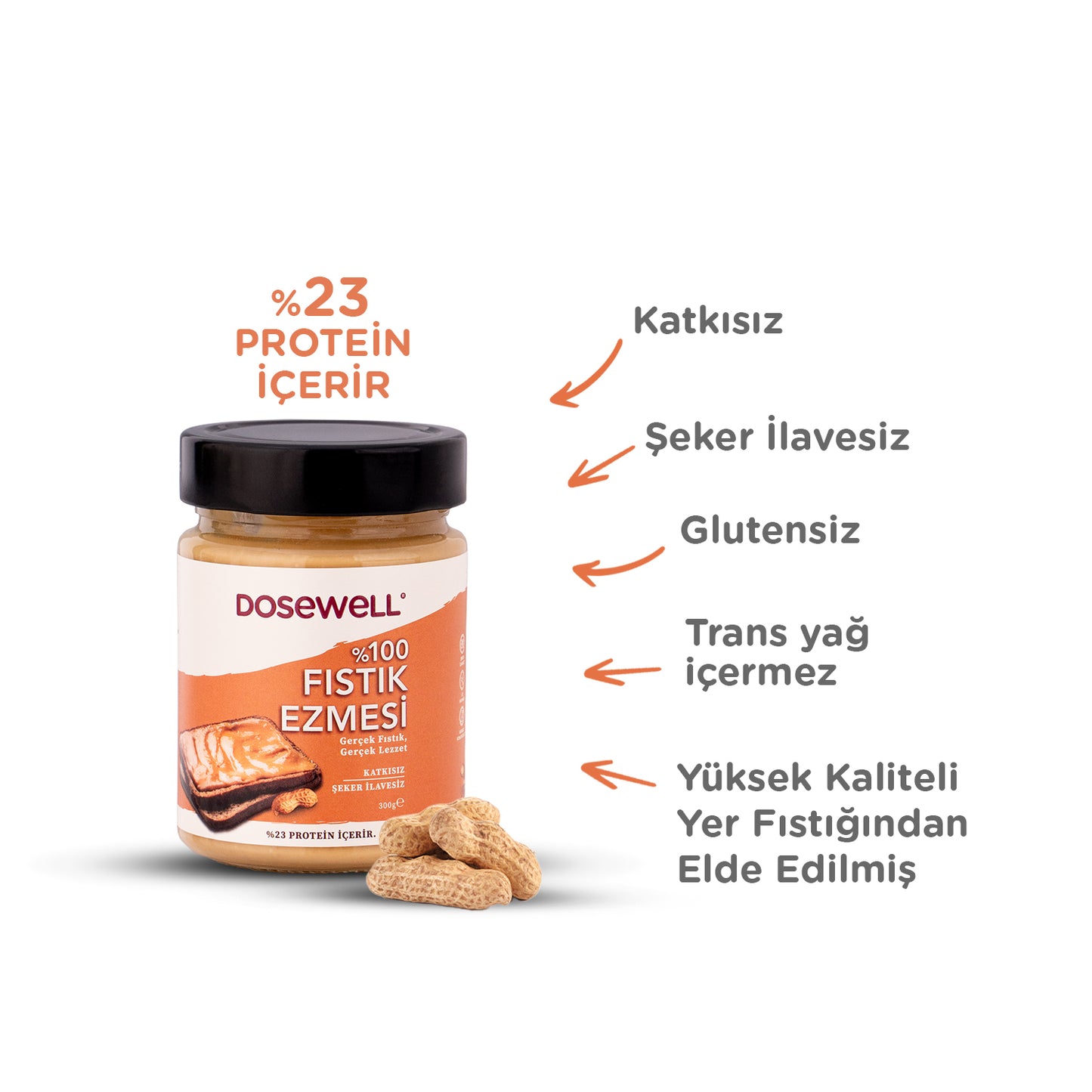 Dosewell %100 Fıstık Ezmesi 300 gr