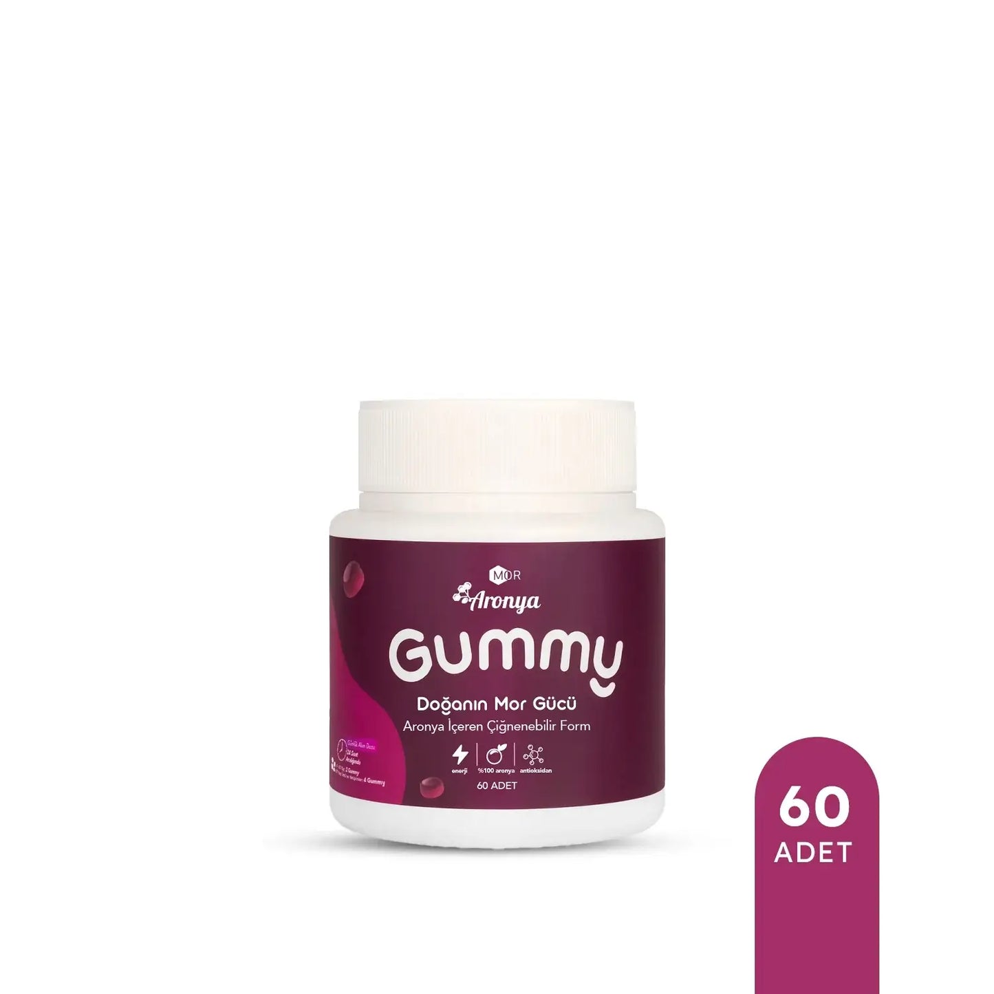 Mor Aronya Gummy-Şekersiz 60 Adet