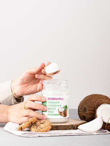 Dosewell Organik Hindistan Cevizi Yağı 300 ml + Organik Ham Kakao Tozu 140 gr  ( 2'li Avantajlı Paketi )