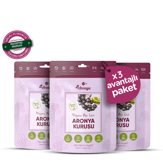 Mor Aronya Kurusu 100 gr  3’lü Paket – Katkısız, Doğal Atıştırmalık ve Antioksidan Kaynağı