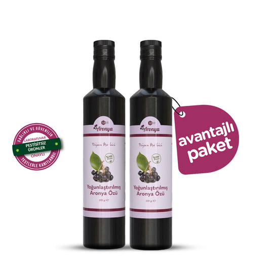 Mor Aronya Yoğunlaştırılmış Aronya Özü 2’li Paket – Katkısız, Doğal ve Antioksidan Zengini Destek