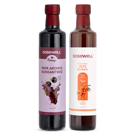 Dosewell Alıç Sirkesi ve Mor Aronya Konsantresi | 2'li Paket 2x500 ml