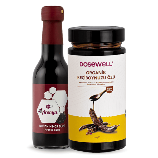 Mor Aronya Suyu 250 ml & Organik Keçiboynuzu Özü 640 gr (2'li Avantaj Paketi)