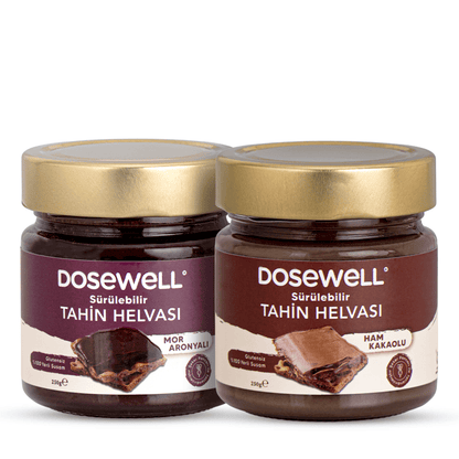 Dosewell Kakaolu & Mor Aronyalı Sürülebilir Tahin Helvası 250 gr | 2’li Avantaj Paketi