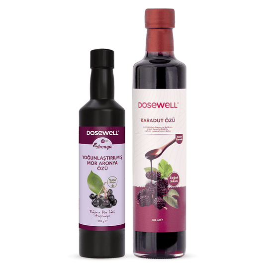 Mor Aronya Yoğunlaştırılmış Aronya Özü 320 gr  & Dosewell Karadut Özü 700 ml – 2'li Paket