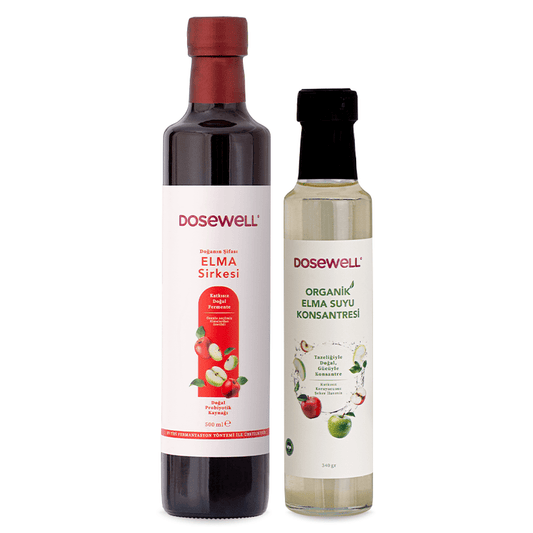 Dosewell Elma Sirkesi 500 ml  & Organik Elma Suyu Konsantresi 340 gr - 2'li Paket