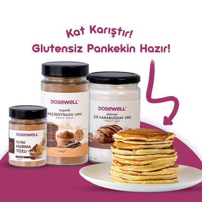 Dosewell 3'lü Un Avantaj Paketi (Çiğ Karabuğday Unu, Keçiboynuzu Unu, Hurma tozu)