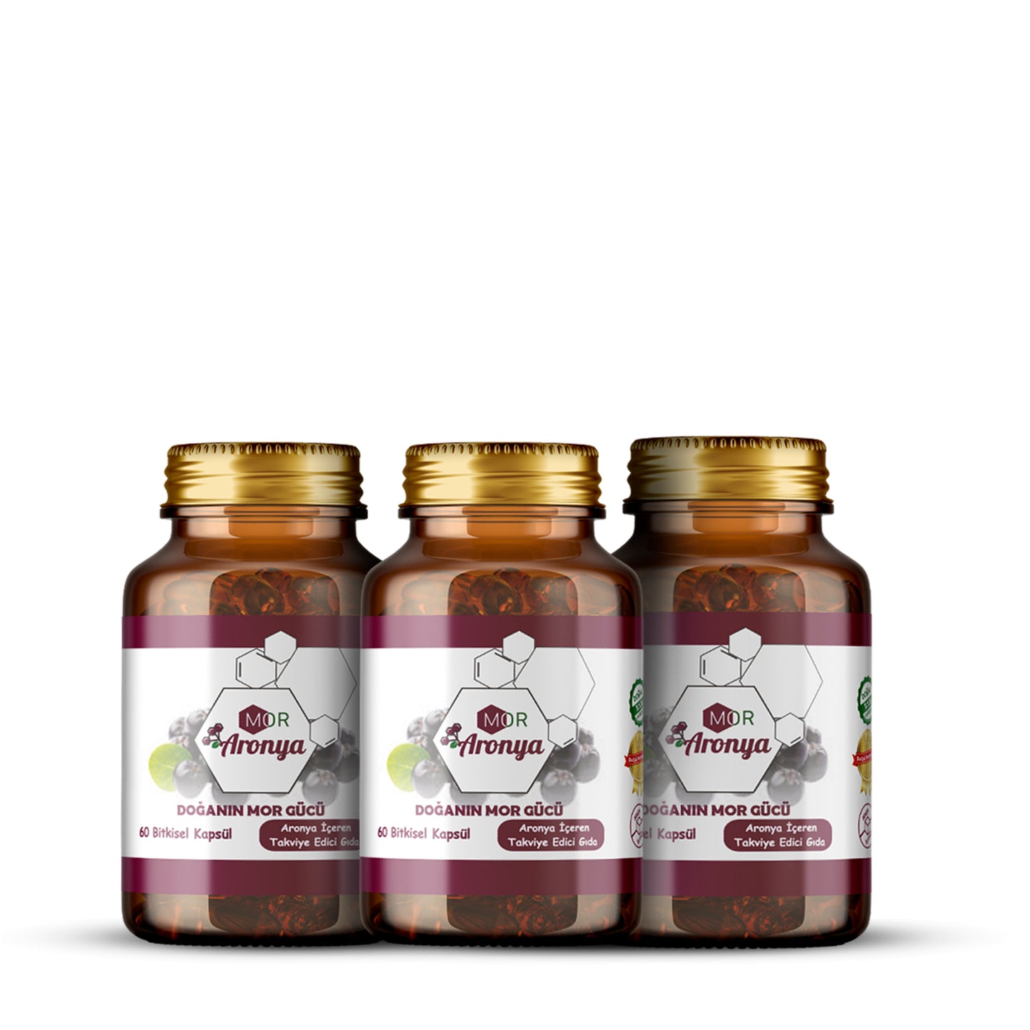 Mor Aronya Kapsül 3’lü Set | Bitkisel Antioksidan Takviyesi