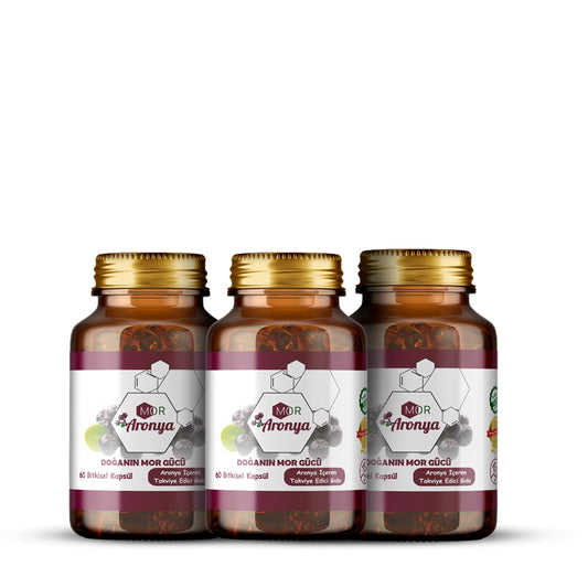 Mor Aronya Kapsül 3’lü Set | Bitkisel Antioksidan Takviyesi