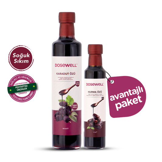Dosewell Soğuk Sıkım Doğal 2'li Özler Paketi – Karadut ve Hurma Özleri, Katkısız & Doğal Enerji Kaynağı