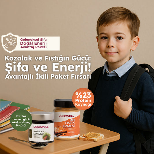 Dosewell Kozalak Macunu 300 gr & %100 Fıstık Ezmesi 300 gr Geleneksel Enerji Doğal Şifa Paketi