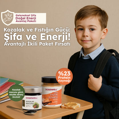 Dosewell Kozalak Macunu 300 gr & %100 Fıstık Ezmesi 300 gr Geleneksel Enerji Doğal Şifa Paketi