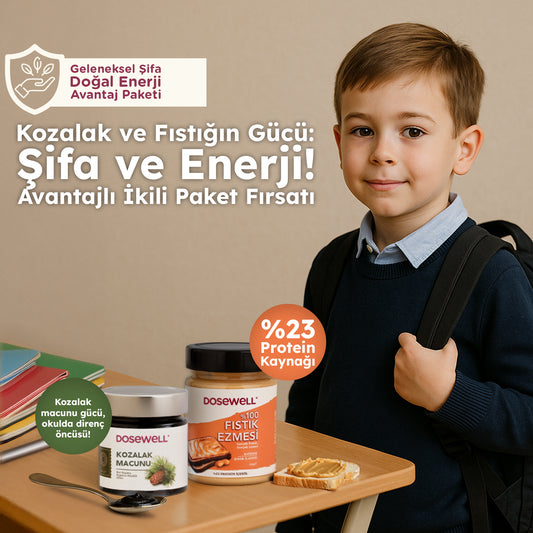 Dosewell Kozalak Macunu 300 gr & %100 Fıstık Ezmesi 300 gr Geleneksel Enerji Doğal Şifa Paketi