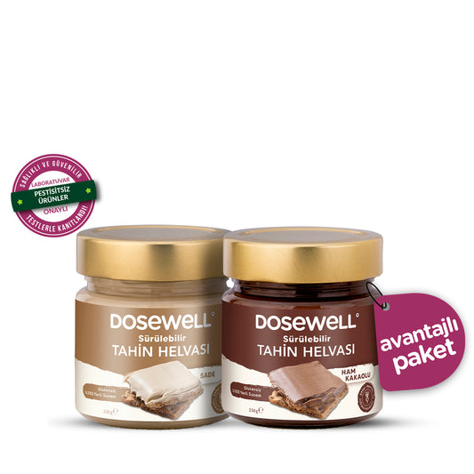 Dosewell Sade & Kakaolu Sürülebilir Tahin Helvas 250 gr / 2'li Paket