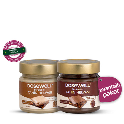 Dosewell Sade & Kakaolu Sürülebilir Tahin Helvası 250 gr / 2'li Paket
