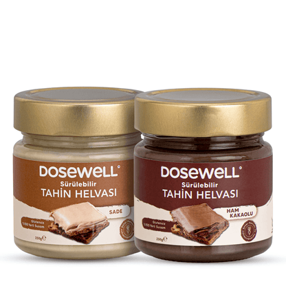 Dosewell Sade & Kakaolu Sürülebilir Tahin Helvası 250 gr | 2’li Avantaj Paketi